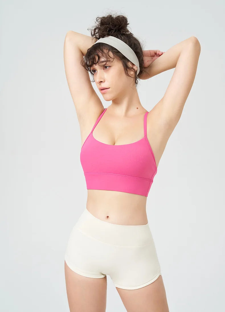 2-Piece Nylon Yoga Set - Sports Bra & Shorts