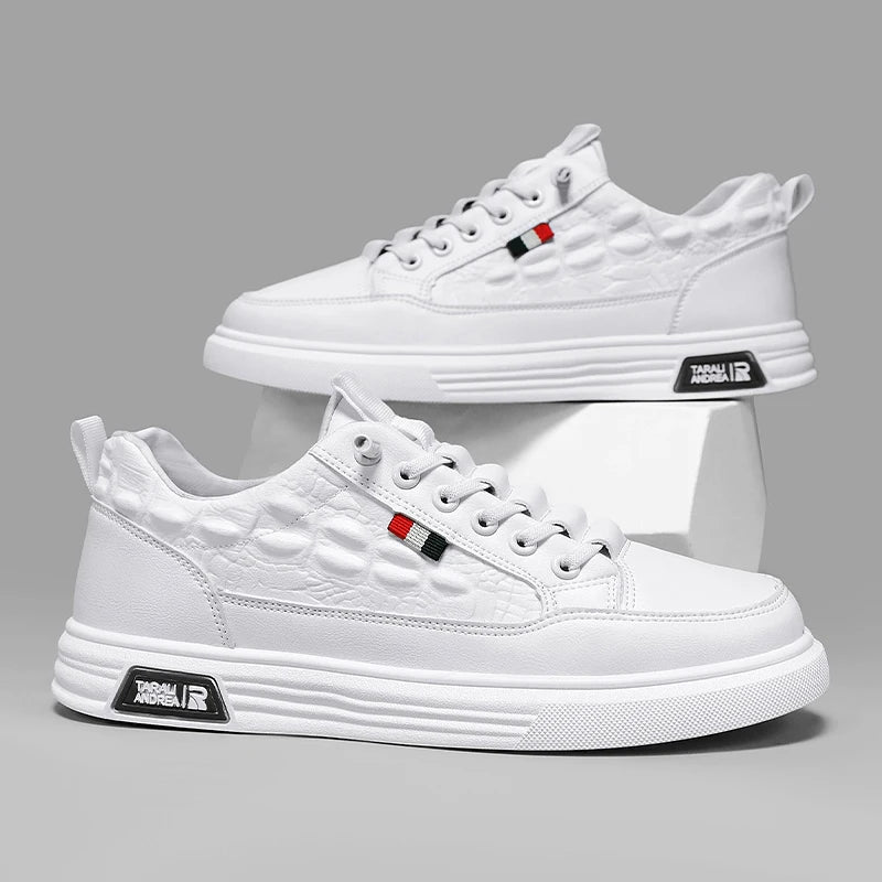 Men's Casual Shoes PU Leather Skateboard Sneakers Breathable Tennis Sports Trainers Sneakers