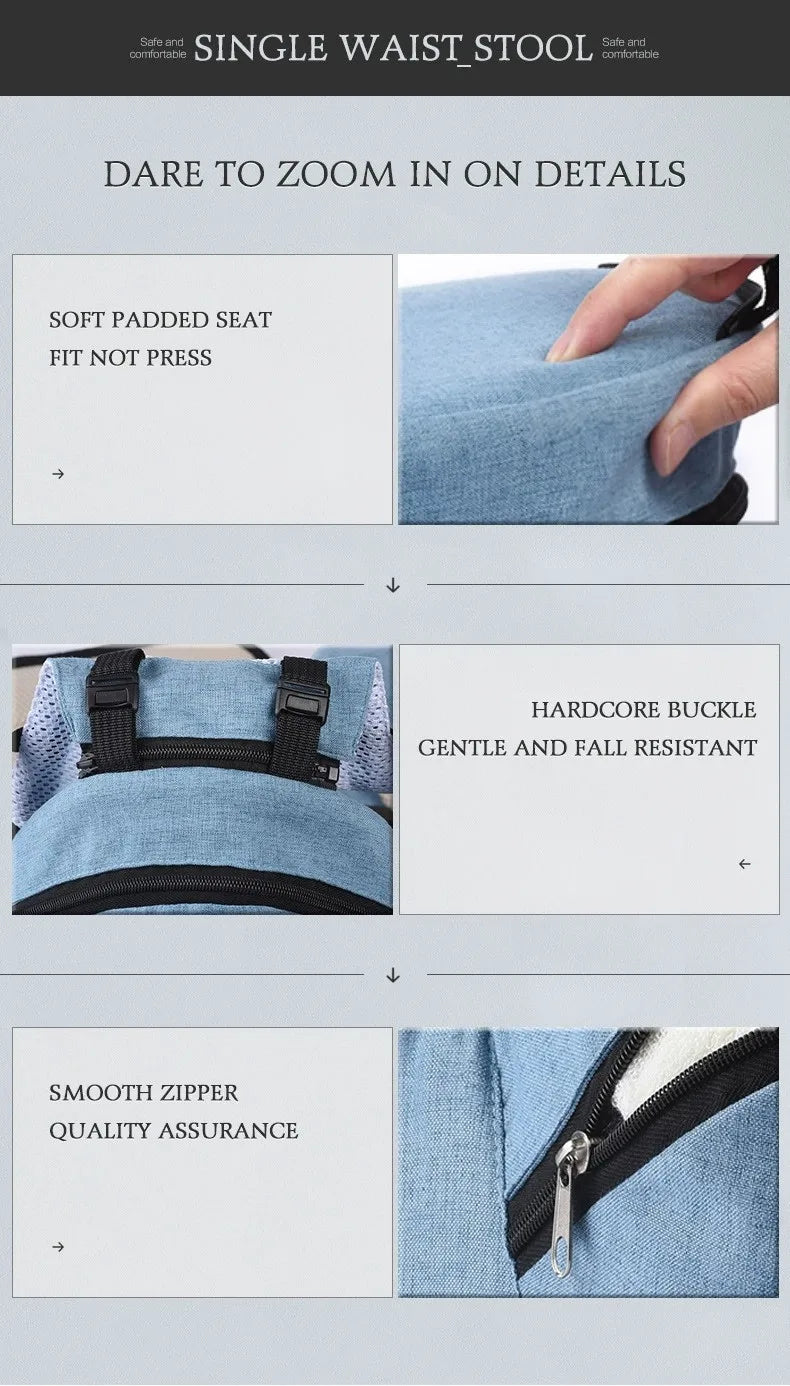Baby Carrier with Hip Seat - Ergonomic Front & Back Carry Sling