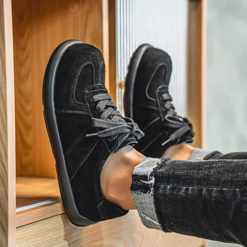 Men's Suede Leather Lace-up Flat Shoes