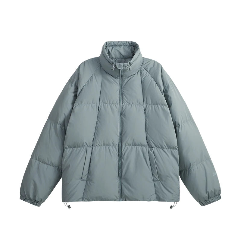 Minimalist Down Jacket Unisex - 90% Down Fill High Collar Winter Outerwear