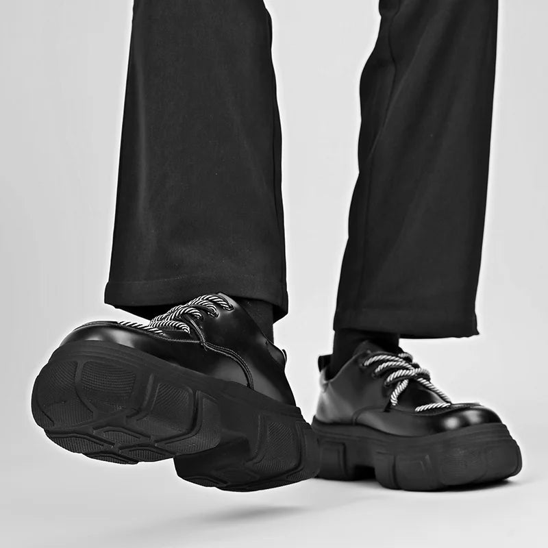 Men's Platform Leather Thick Sole British Shoes