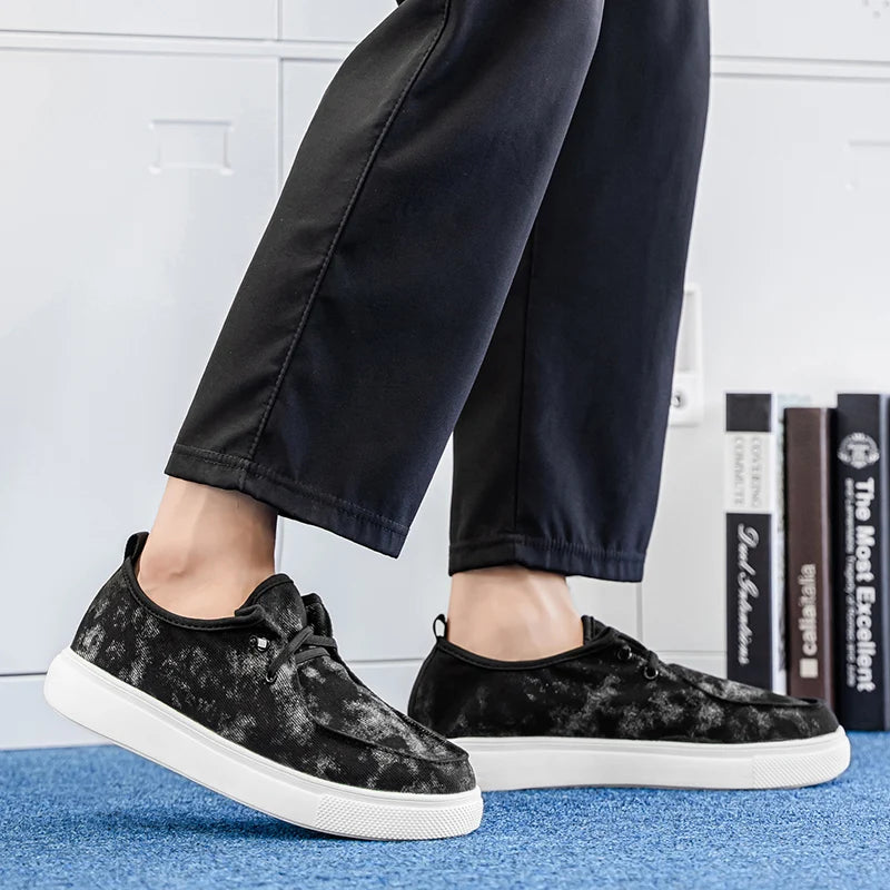 Men's Denim Casual Sneakers - Soft Skateboard Trainers