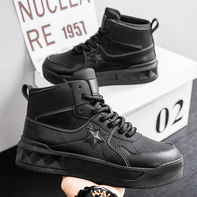 Men's High Top Platform Sneakers - Casual Skateboard Sports Shoes