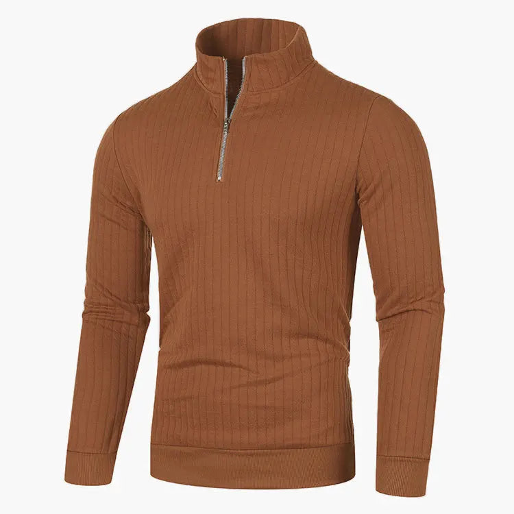Half Zip Knitted Pullover - Men's Casual Stand Collar Sweater
