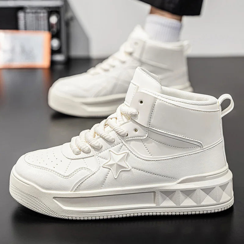 Men's High Top Platform Sneakers - Casual Skateboard Sports Shoes