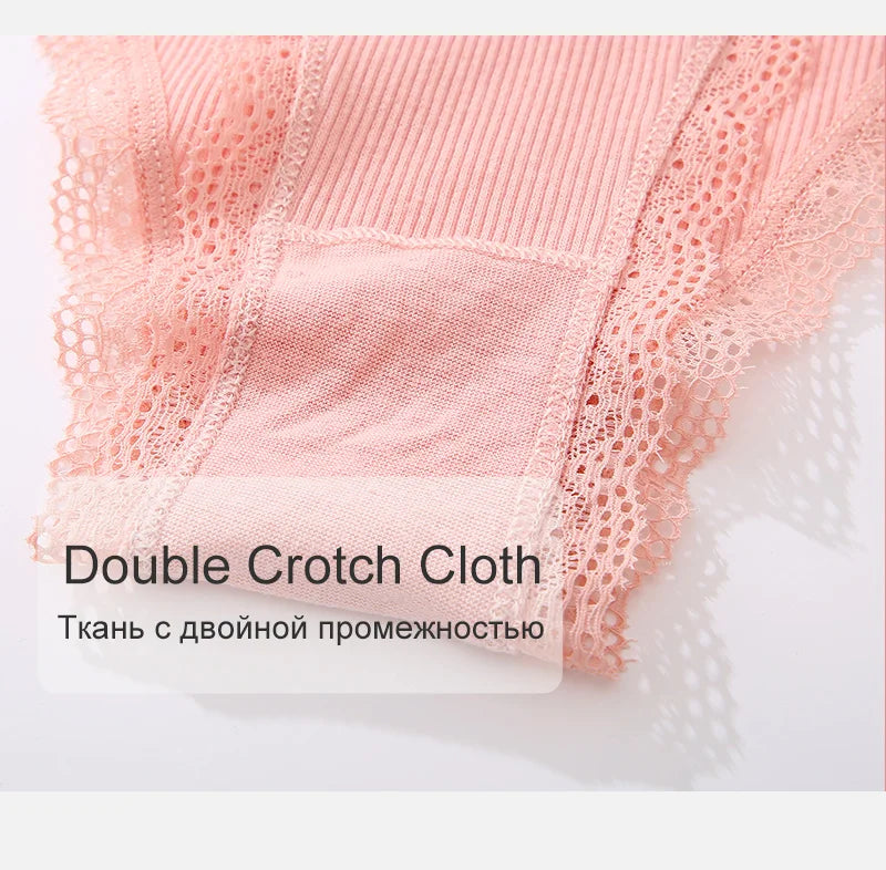 Women's Cotton Lace Briefs 3-Piece Set - Comfortable Underwear