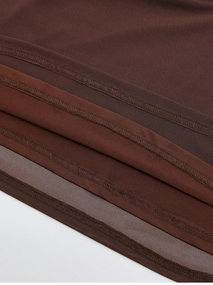 Women's Sleeveless Mesh Maxi Dress - Double Layer Bodycon Party Dress