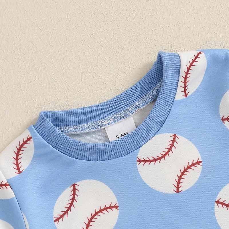 Toddler Baby Boys' Baseball Outfit Set - Short Sleeve T-Shirt & Elastic Waist Shorts 2pcs