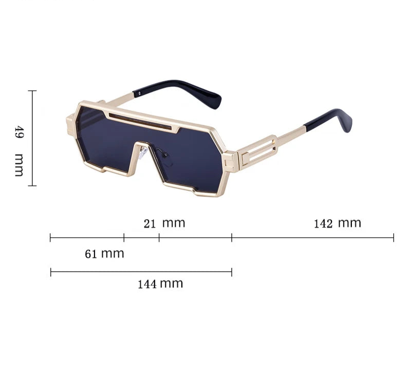 Unisex Oversize Rectangle Sunglasses