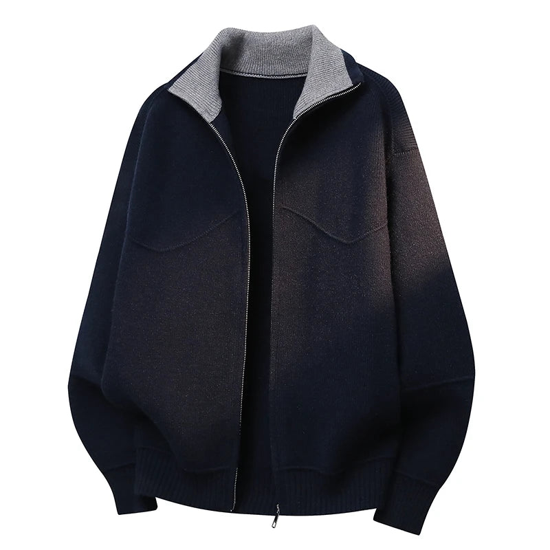 Men's Zip-Up Cardigan Sweater Jacket