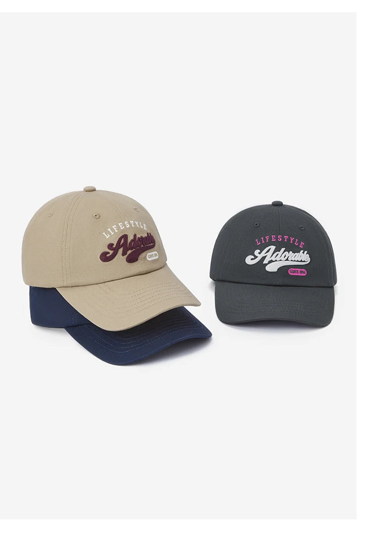 Retro College Style Embroidered Baseball Cap - Adjustable Snapback Sun Hat