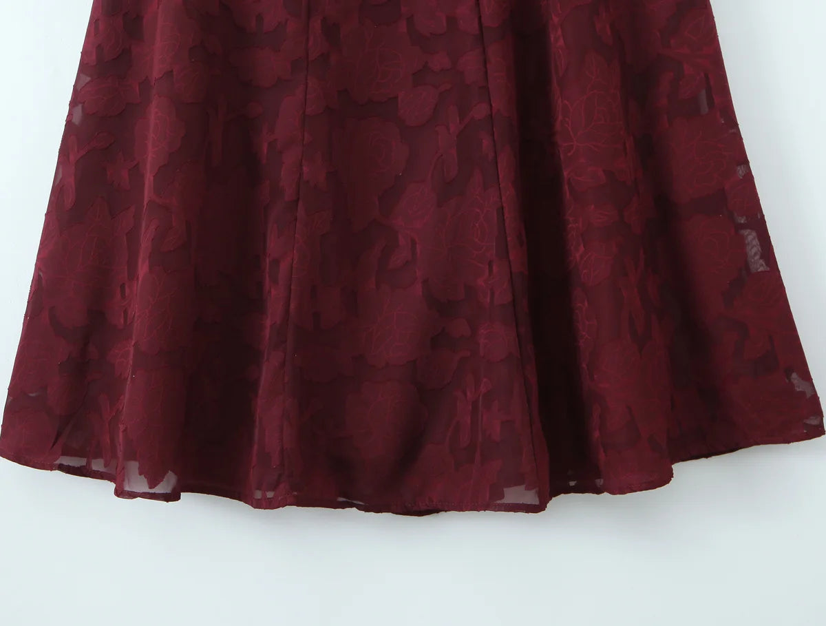 Backless Bandage Evening Dress - Elegant Jacquard A-Line Maxi Dress