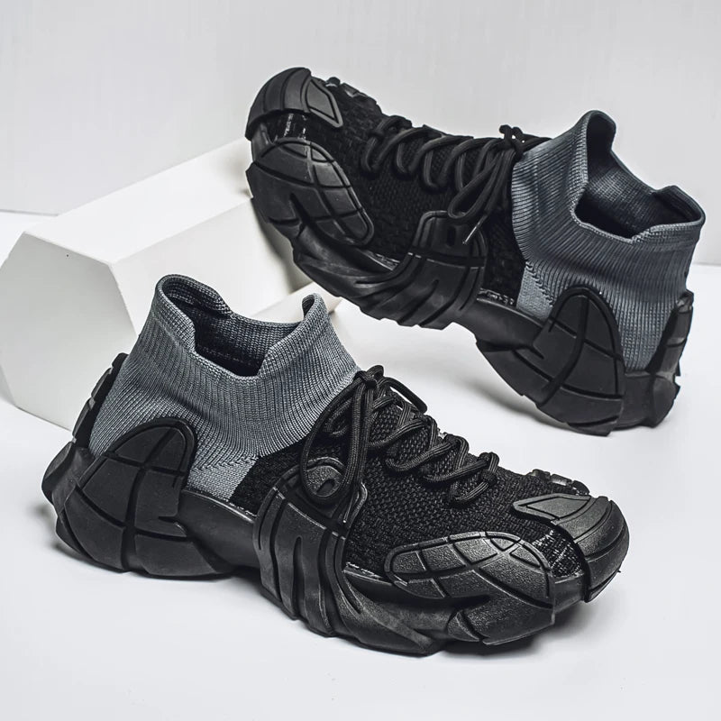 Men's Sports Mesh Sneakers Slip On Comfortable Lace Up Sneakers