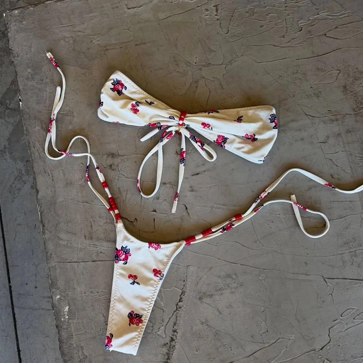 Bandage Brazilian Bikini Set - Halter Push-Up Swimsuit