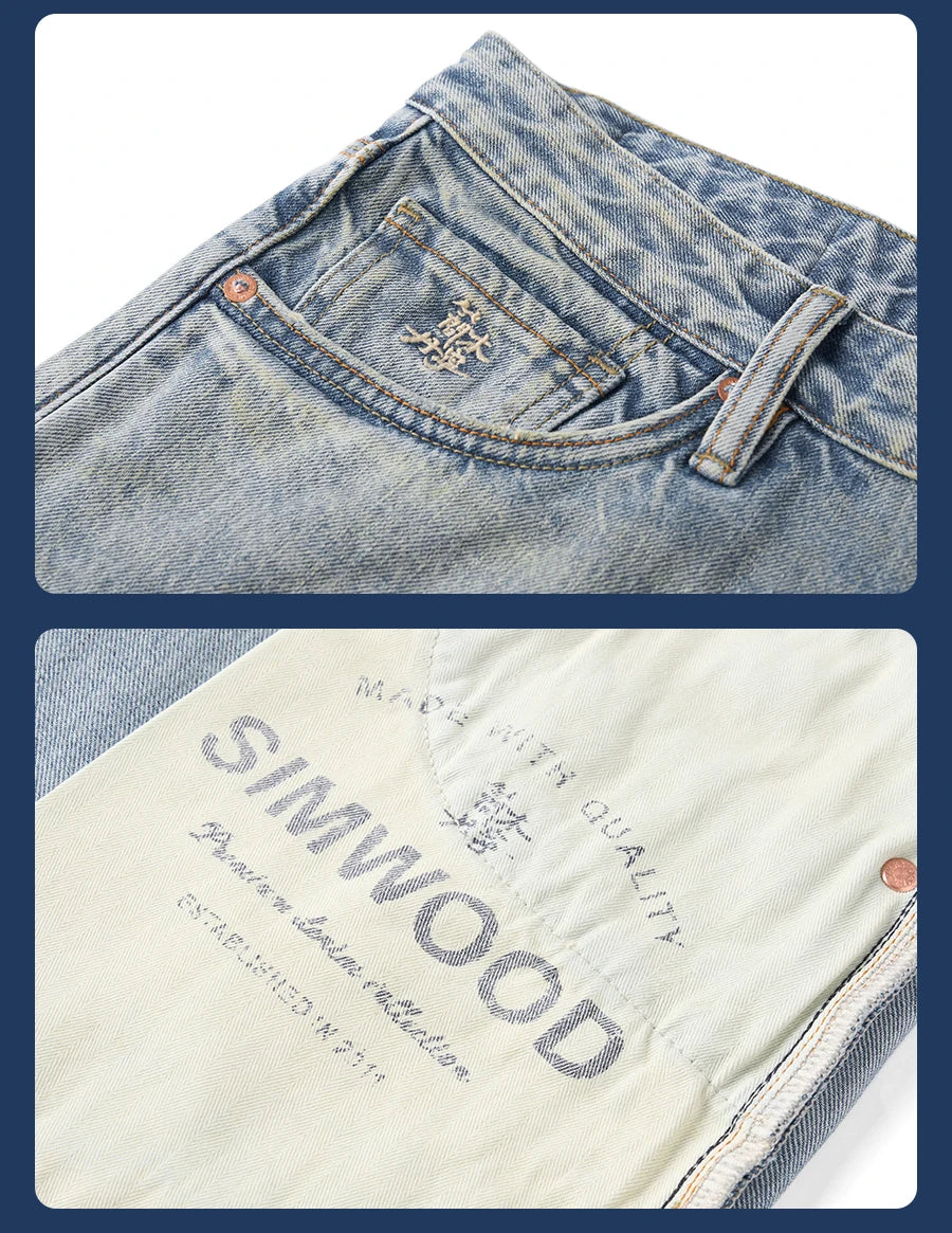 Men's Bootcut Jeans - Vintage Washed Denim with Stretch
