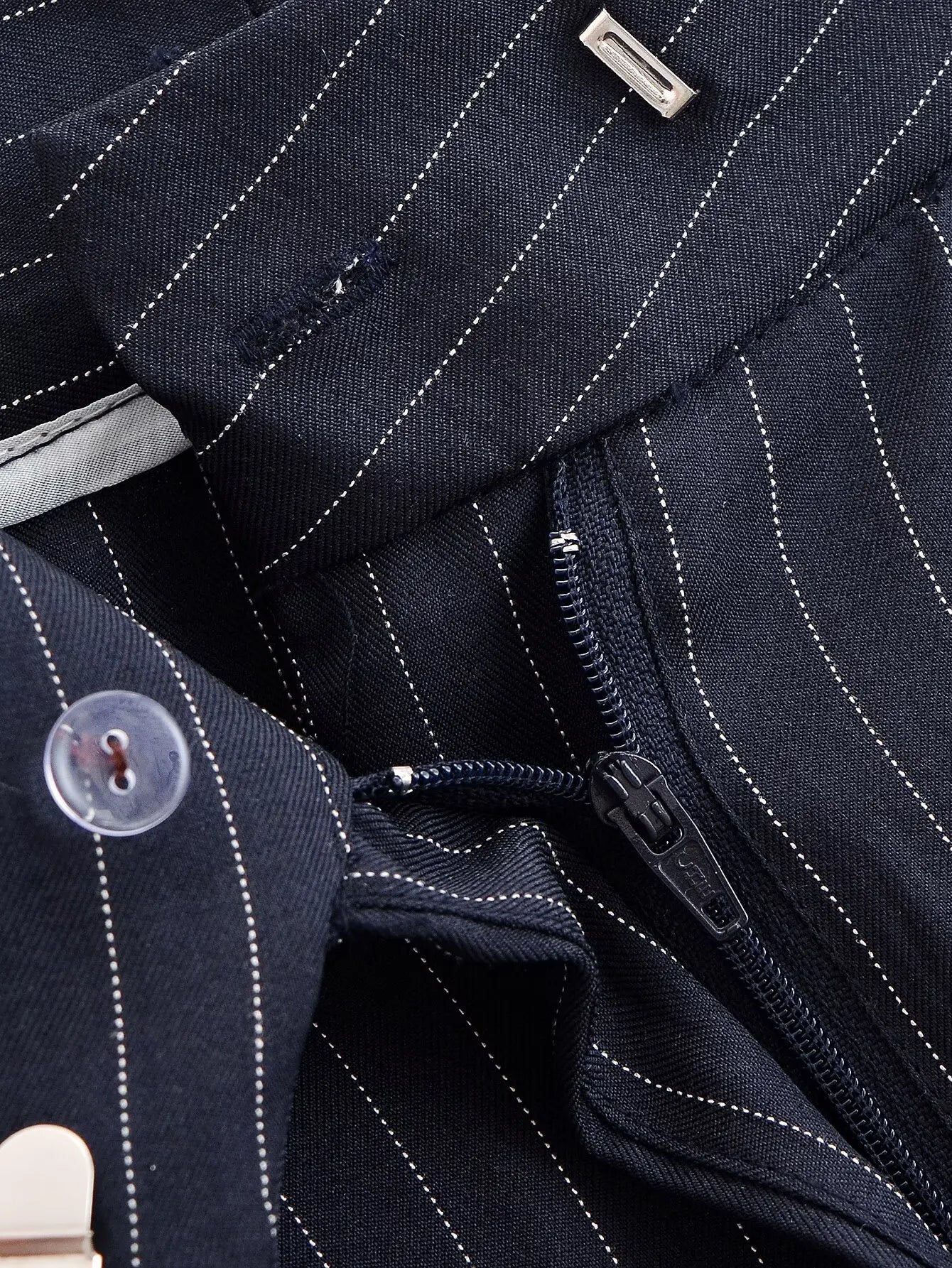 Vintage Striped Pleated Wide Leg Pants - High Waist Office Casual Trousers