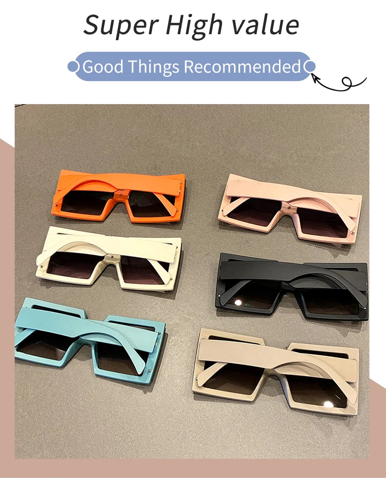 Women's Square Oversized One-pieces Gradient Sunglasses