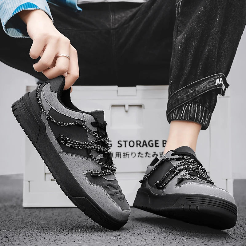 Men's Metal Chains Skateboard Sneakers