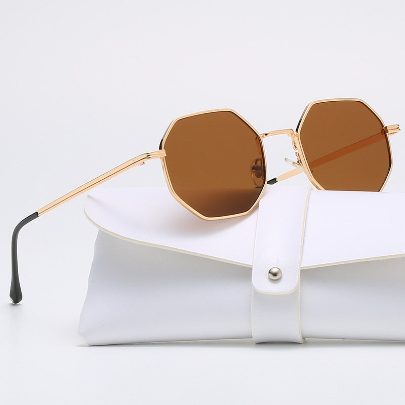Unisex Polygonal Metal Retro Sunglasses Uv400
