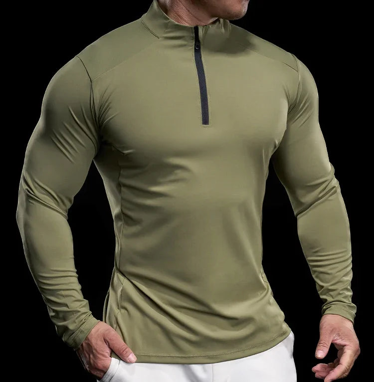 Men's Compression Long Sleeve Workout Gym Running Quick Dry Comfort Sports Bodybuilding Training T-Shirt