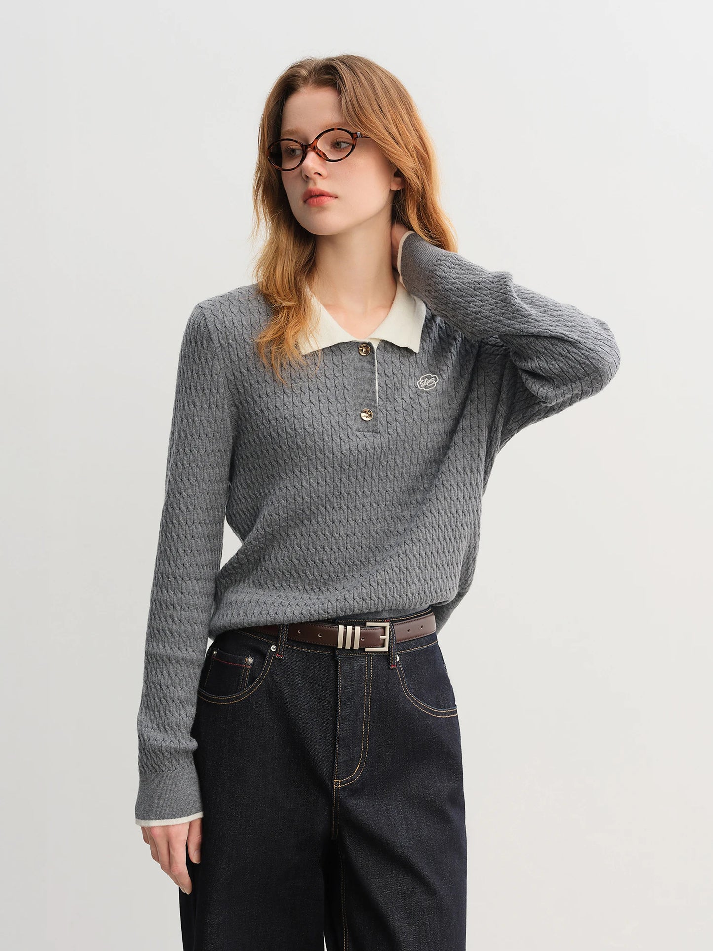 Women's Autumn Long Sleeve Shirt & A-Line Skirt Outfit