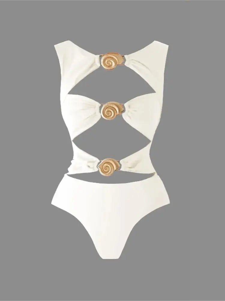 Cut-Out Swimsuit with Skirt - Bikini Dress Set