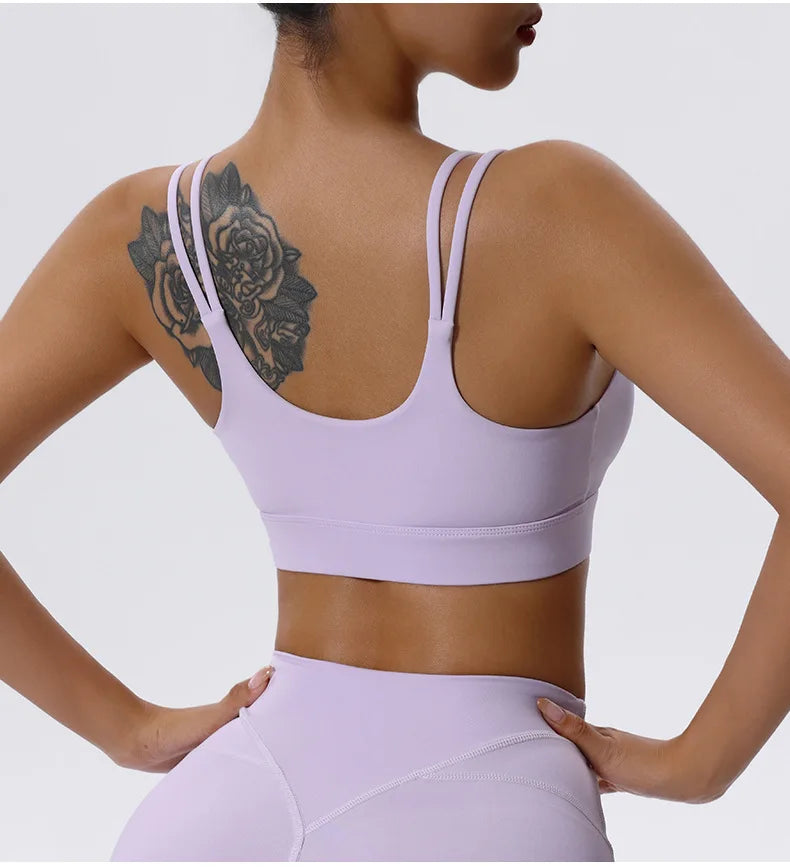 Women's High Impact Push-Up Sports Bra – Open Back Gym Crop Top