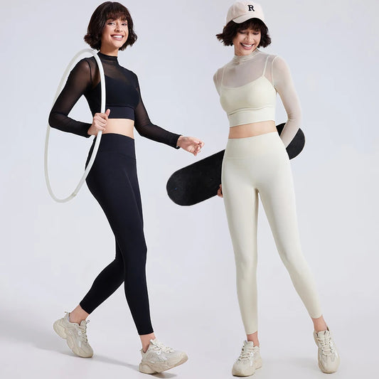 Women's Two Pieces Fitness Yoga Set  - Gym Suit Super Stretch Breathable Running Sportswear Activewear Workout Set