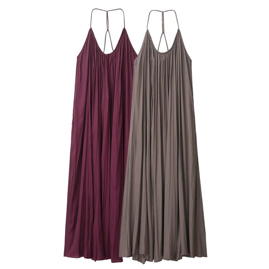 Women's Backless Silk Satin Long Dress - Elegant Summer Evening Style