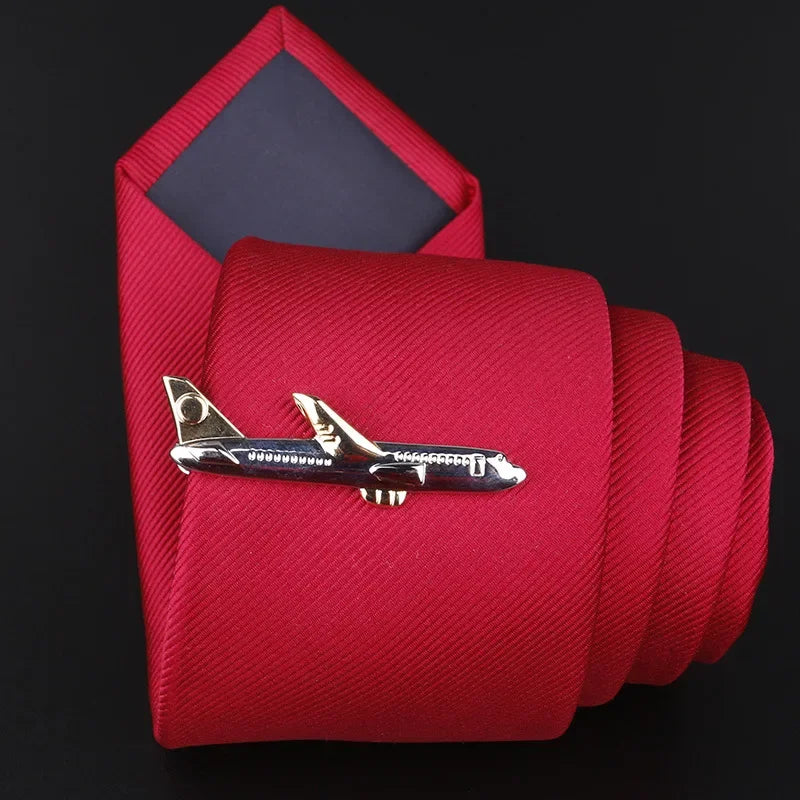 Airplane Copper Metal Tie Clip - Men's Professional Accessory