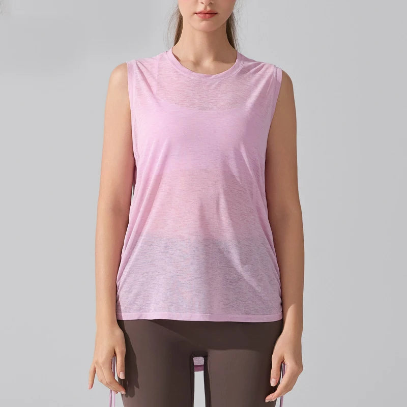 Women's Summer Gym T-Shirt - Breathable Quick Dry Fitness Tank Top