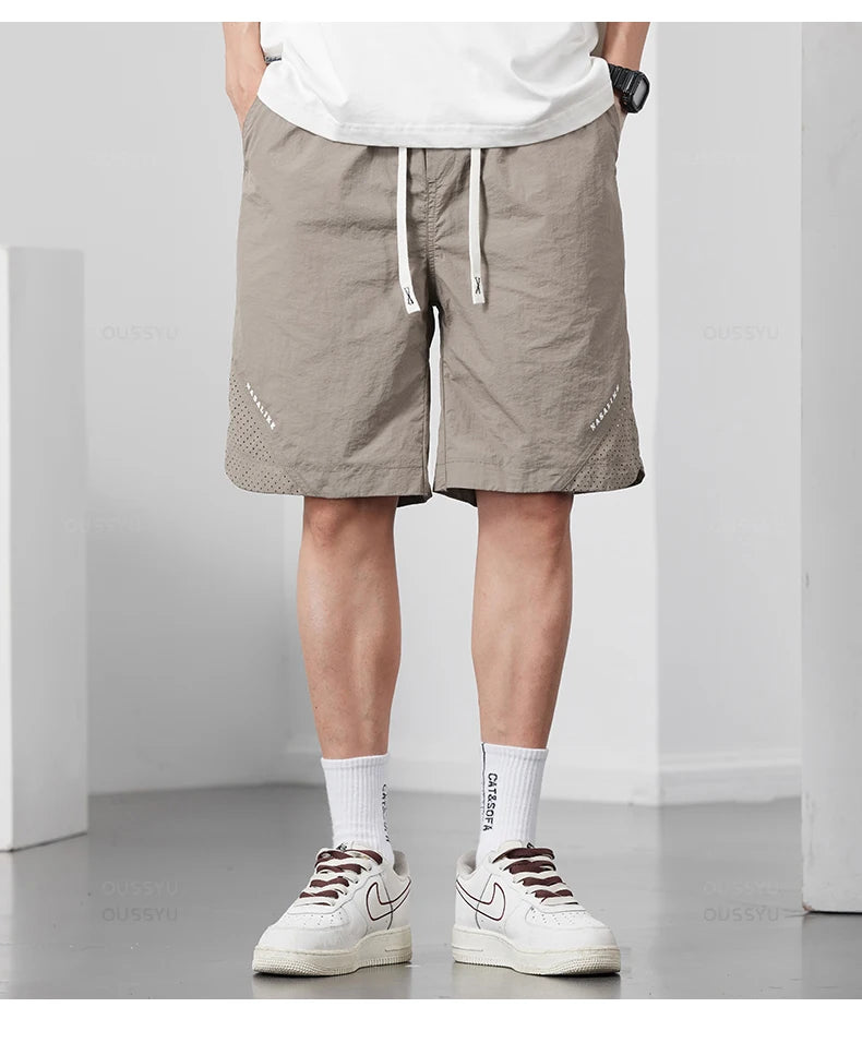 Men's Thin Drawstring Elastic Waist Shorts