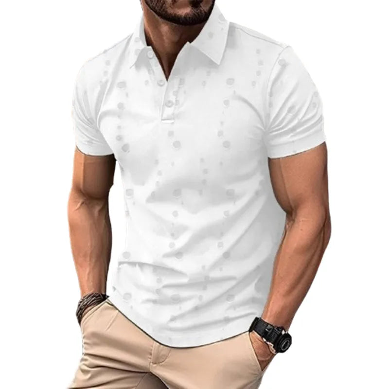 Men's Summer Short Sleeve Turn Down Collar Pullover Polo Shirt