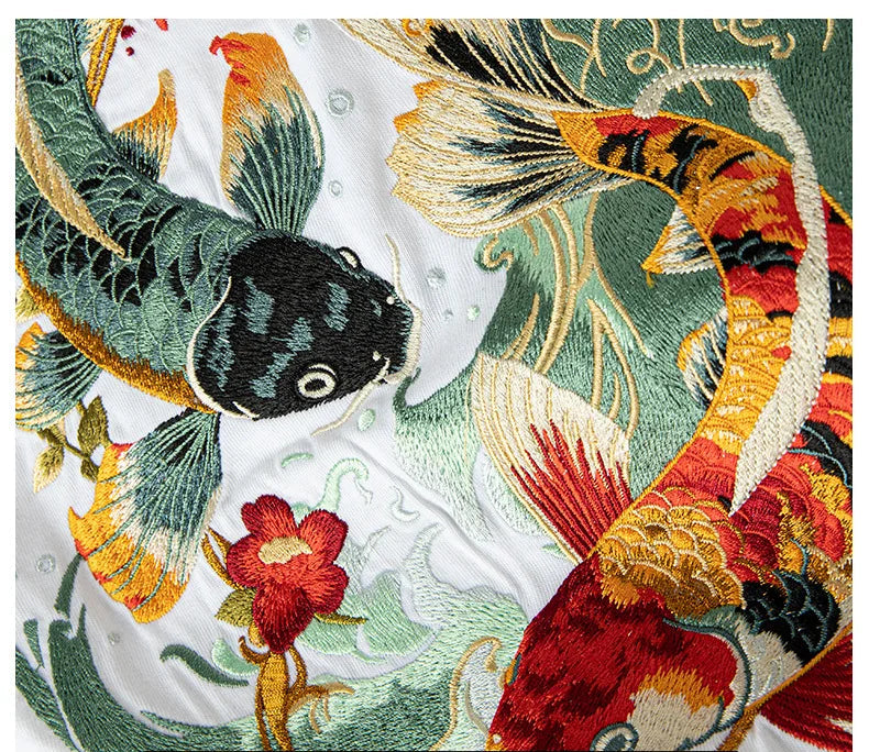 Koi Embroidered T-Shirt