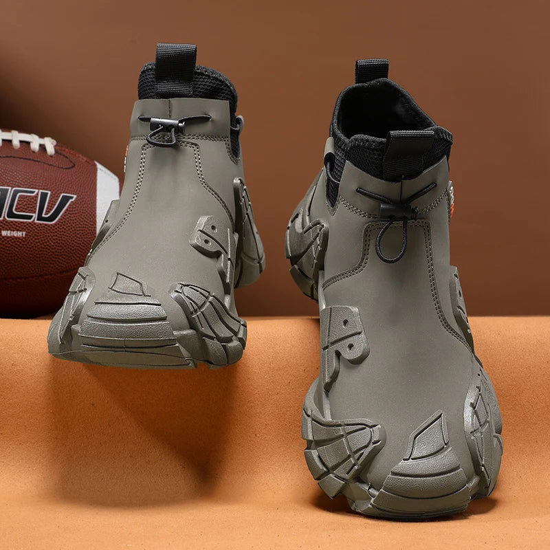 High-Top Platform Sneakers - Men's Slip-On Ankle Boots