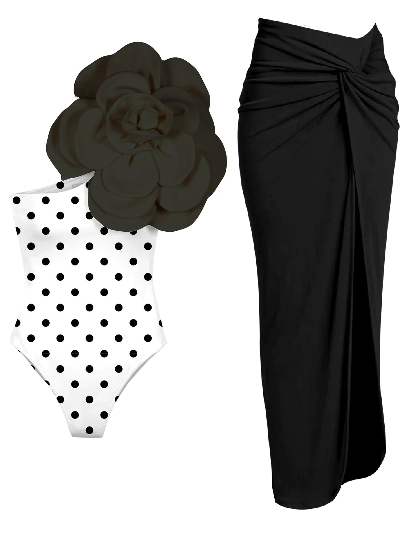 Women's Summer 3D Flower Bikini Suit High Waist Swimwear Swimsuit Beachwear Set