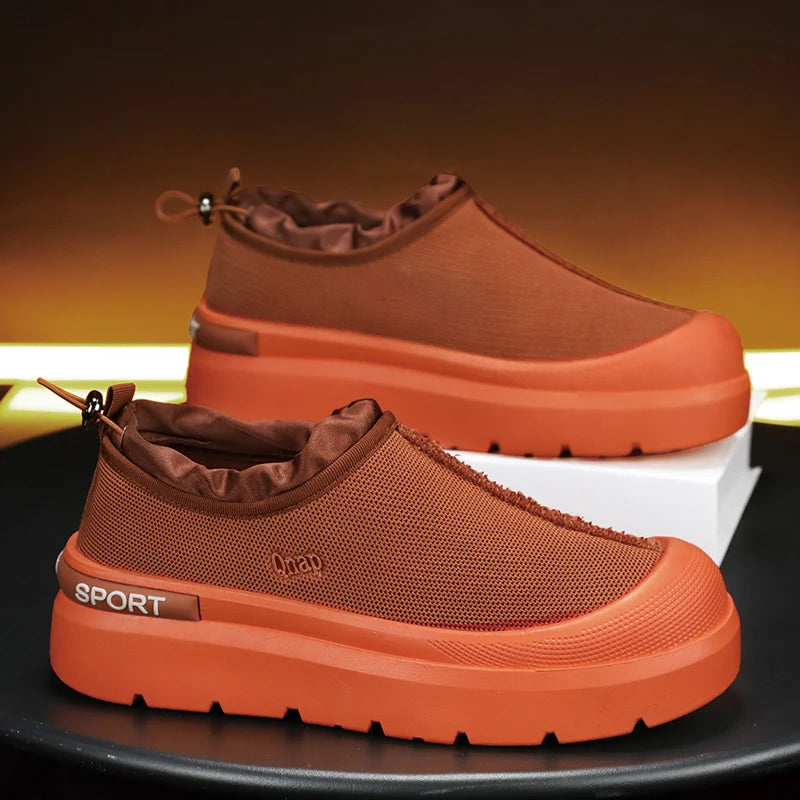 Men's Platform Vulcanized Slip-On Sneakers - Comfortable Running Tennis Shoes