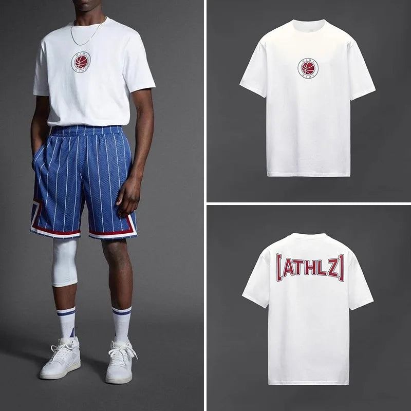 Men's Basketball Print Cotton T-Shirt