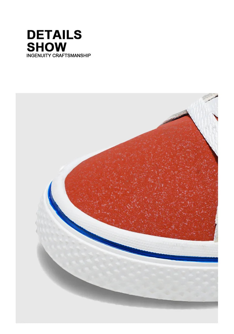 Men's Canvas Skateboard Sneakers - Lace-Up Casual Trainers