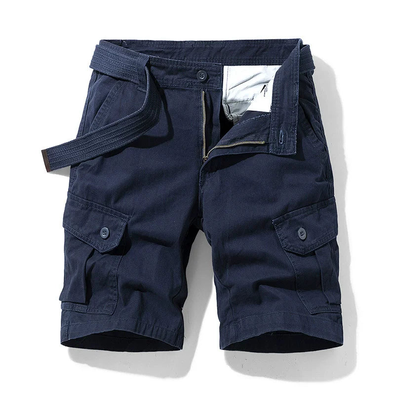 Summer Cotton Cargo Shorts - Multi-Pocket Casual Knee Length Shorts