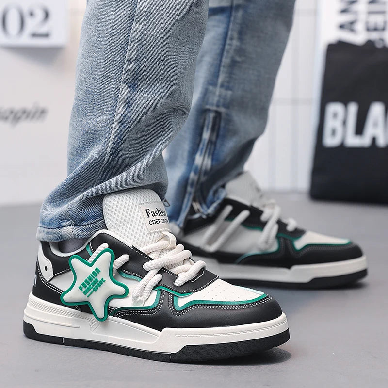 Men's Casual Stars Platform Skateboard Tennis Sports Comfortable Vulcanized Sneakers
