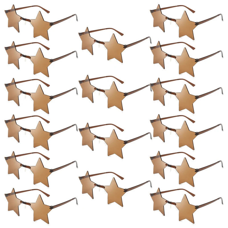 Women's 12/16 Pack Rimless Star Shaped Sunglasses Set