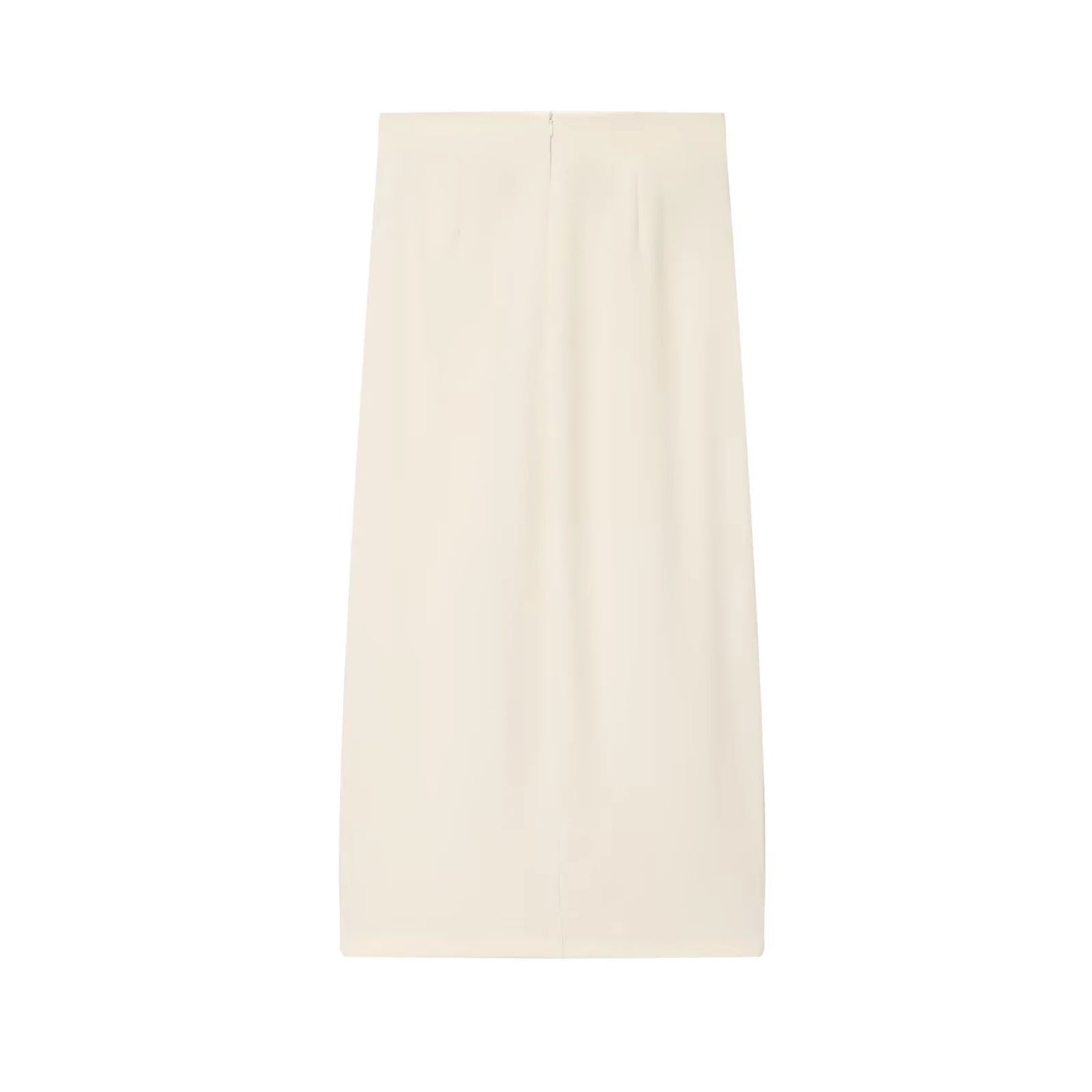 Women's Crepe Silk V-Neck Sleeveless Top & High Waisted Midi Skirt Set