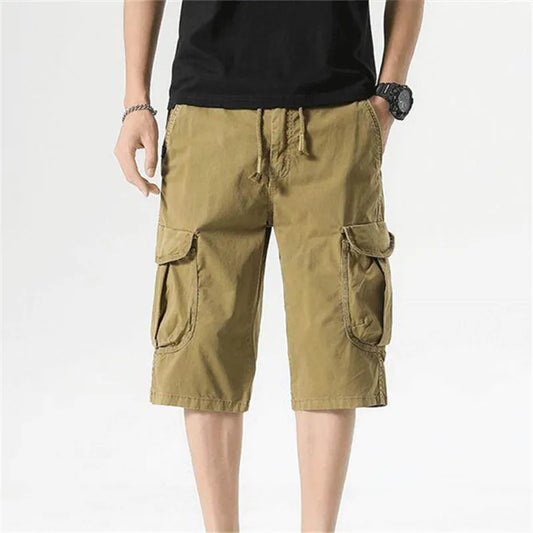 Men's Cargo Summer Cotton Multi Pocket Loose Causal Shorts