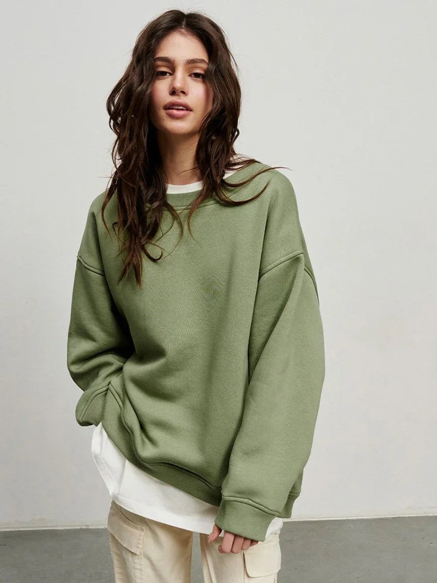 Women's Oversized Loose Pullover Fleece Sweatshirt