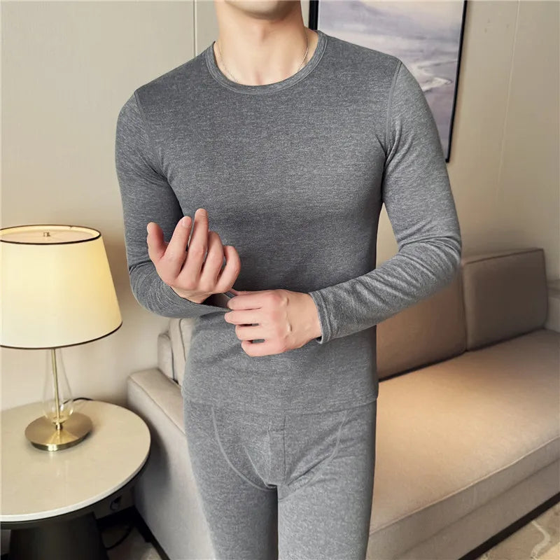 Men's Thermal Underwear Set - Long Johns Elastic Slim Fit Comfortable Top and Pants Set