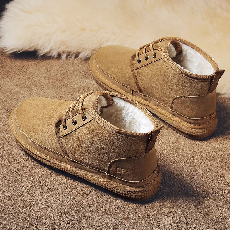 Men's Winter Snow Boots - Waterproof Fur-Lined Chelsea Boots