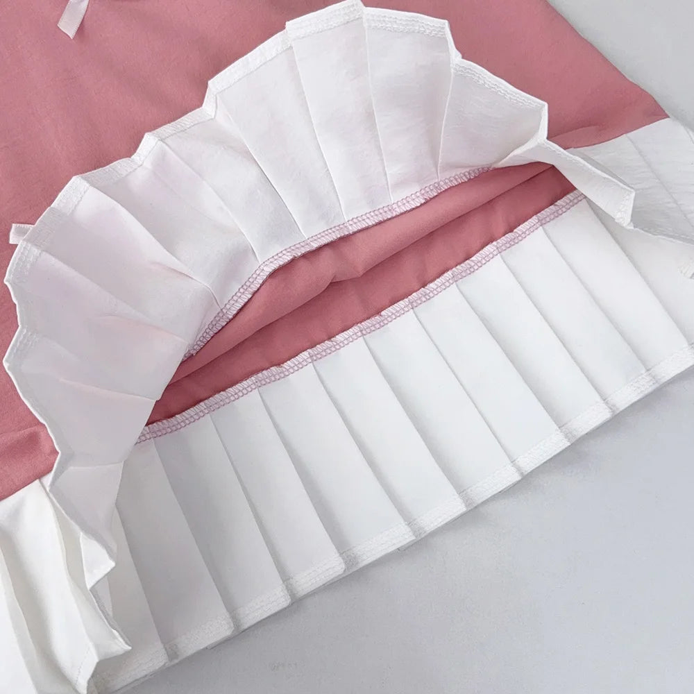 Girl's Summer Casual Round Neck Bow Sleeveless Princess Dress