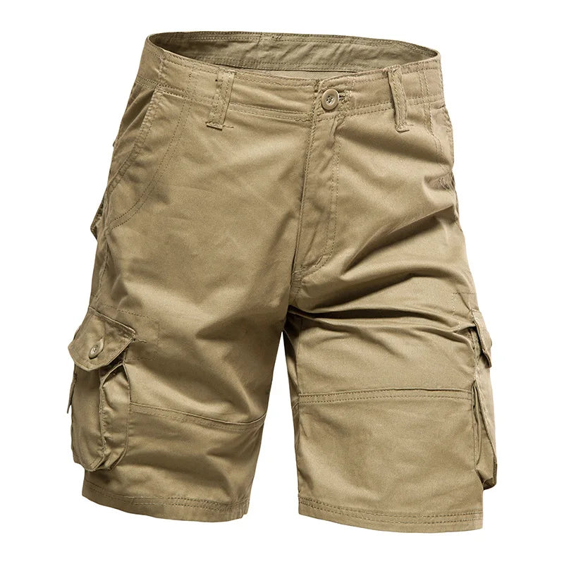 Men's Cotton Cargo Shorts - Multi Pocket Knee Length Summer Shorts
